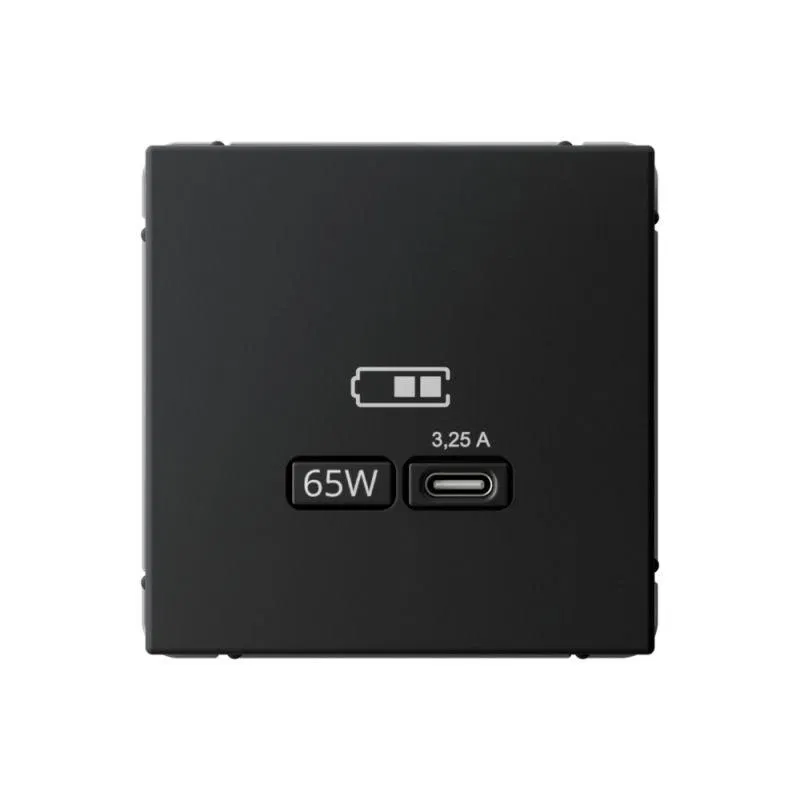 Розетка USB ArtGallery тип C 65Вт QC PD высокоскор. ЗУ механизм карбон SE GAL001027 Systeme Electric