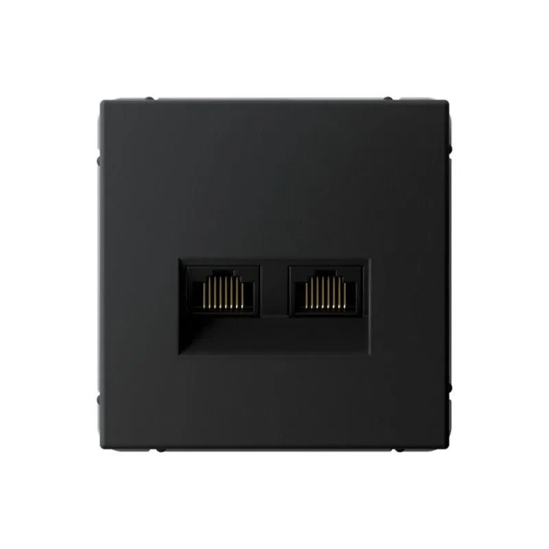 Розетка компьютерная 2-м ArtGallery 2хRJ45 кат.6A механизм карбон SE GAL001088 Systeme Electric