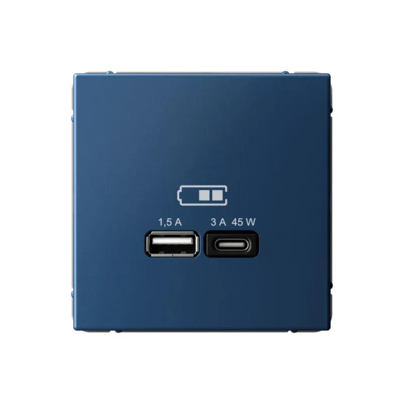 Розетка USB ArtGallery тип A+C 45Вт QC PD высокоскор. ЗУ механизм аквамарин SE GAL001129 Systeme Electric