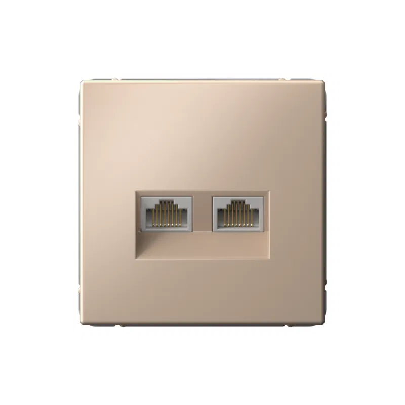 Розетка компьютерная 2-м ArtGallery RJ45 + RJ45 кат.5E механизм песочн. SE GAL001285 Systeme Electric