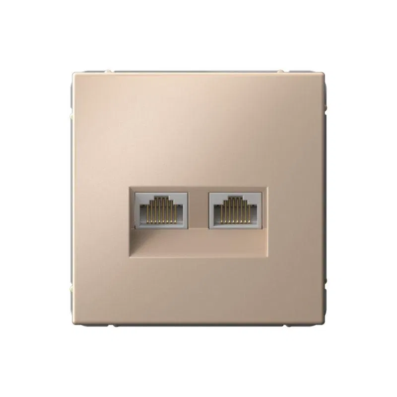 Розетка двойная компьютерная ArtGallery RJ45+RJ45 кат. 6A механизм песочн. SE GAL001288 Systeme Electric