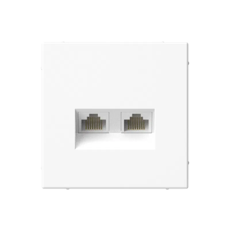 Розетка компьютерная 2-м ArtGallery RJ45 + RJ45 кат.5E механизм лотос SE GAL001385 Systeme Electric
