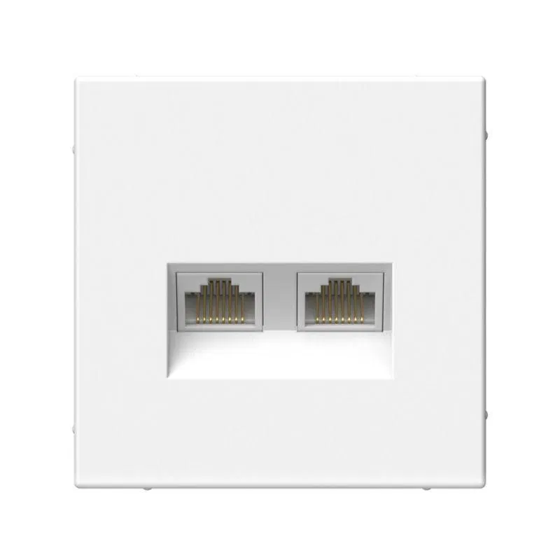 Розетка двойная компьютерная ArtGallery RJ45+RJ45 кат. 6A механизм лотос SE GAL001388 Systeme Electric