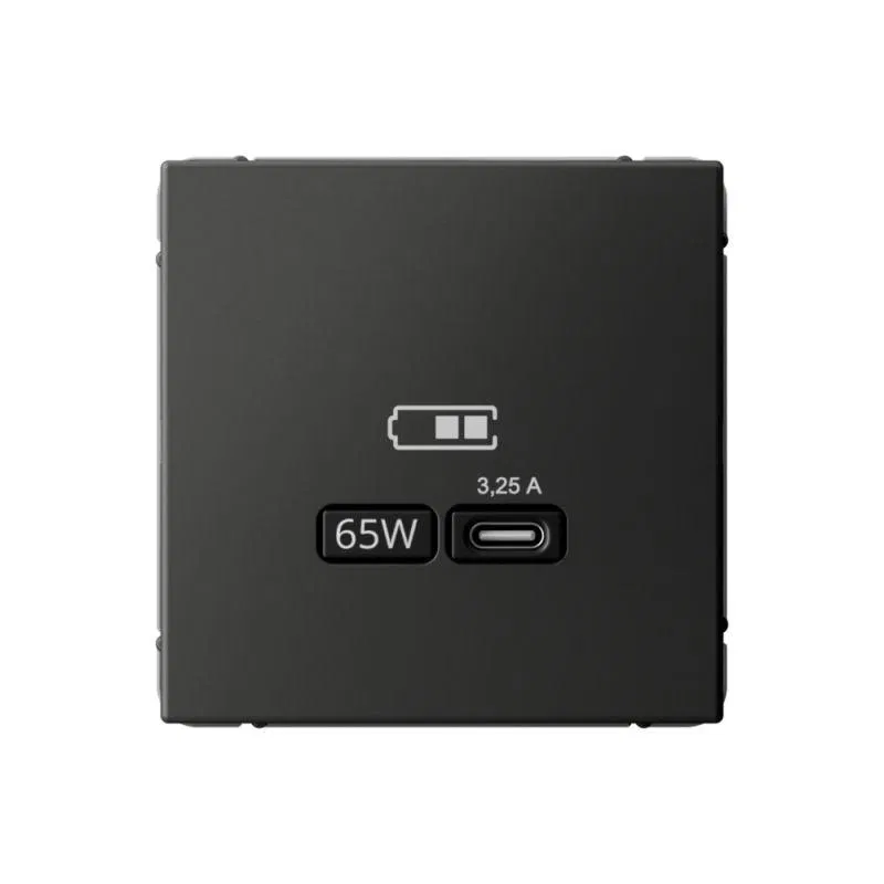 Розетка USB ArtGallery тип C 65Вт QC PD высокоскор. ЗУ механизм базальт SE GAL001427 Systeme Electric