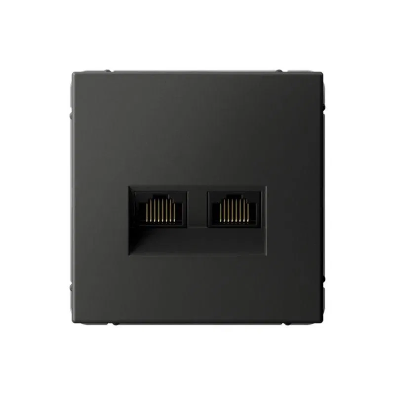 Розетка двойная компьютерная ArtGallery RJ45+RJ45 кат. 6A механизм базальт SE GAL001488 Systeme Electric
