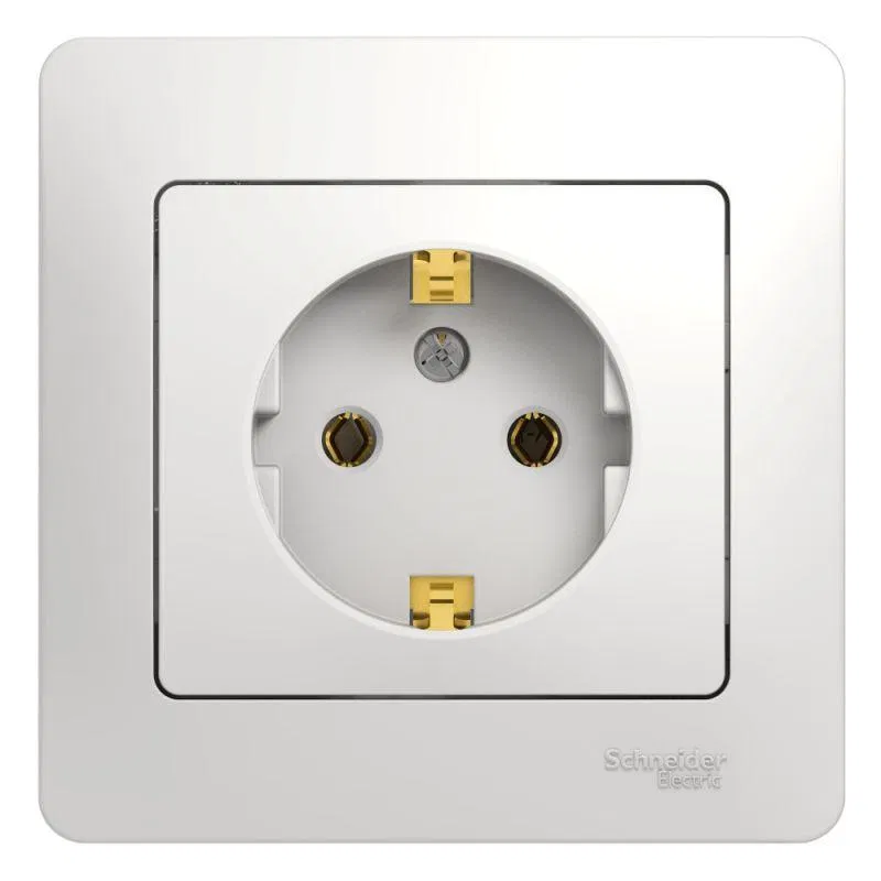 Розетка 1-м СП Glossa 16А IP20 с заземл. в сборе бел. SE GSL000142 Systeme Electric