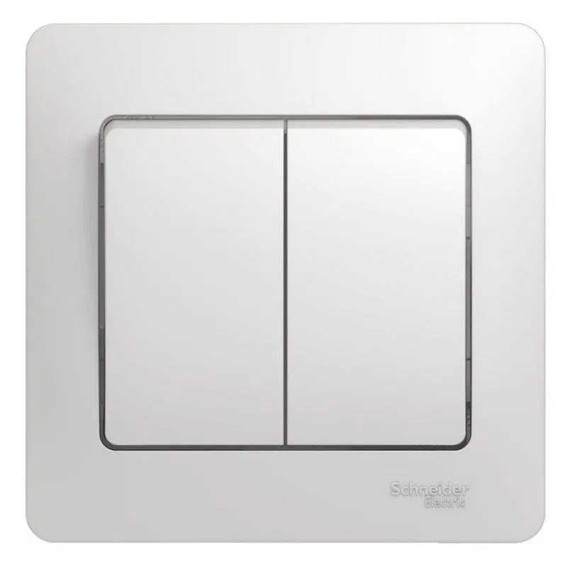 Выключатель 2-кл. СП Glossa 10А IP20 (сх. 5) 10AX в сборе бел. SE GSL000152 Systeme Electric