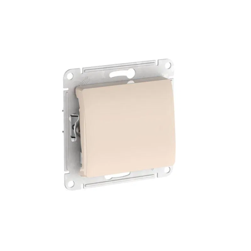 Кнопка нажимная Glossa (сх. 1) 10AX быстрозажим. клем. механизм беж. SE GSL000215S Systeme Electric