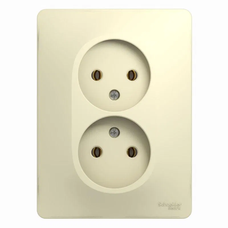 Розетка 2-м СП Glossa 16А IP20 без заземл. беж. SE GSL000220 Systeme Electric