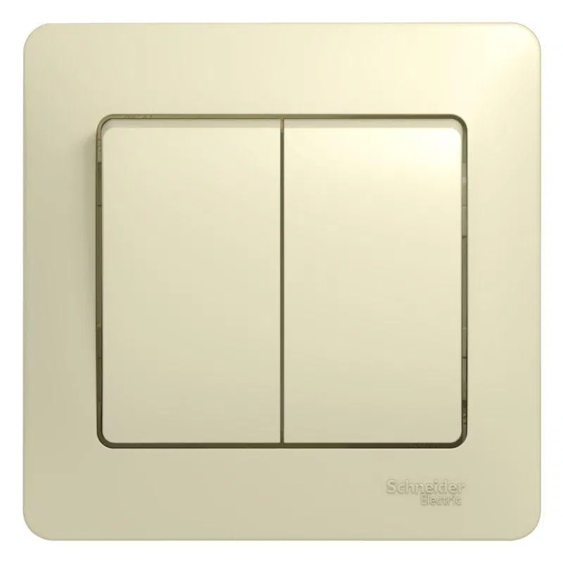 Выключатель 2-кл. СП Glossa 10А IP20 (сх. 5) 10AX в сборе беж. SE GSL000252 Systeme Electric