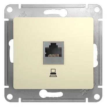 Розетка компьютерная 1-м СП Glossa RJ45 кат.5E механизм беж. SE GSL000281K Systeme Electric