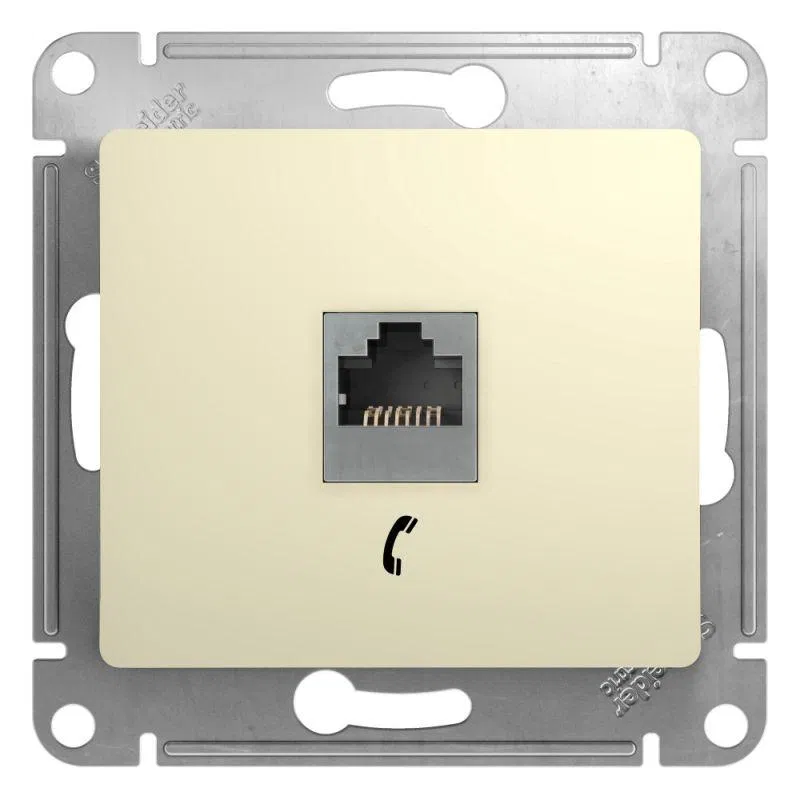 Розетка телефонная 1-м СП Glossa RJ11 механизм беж. SE GSL000281T Systeme Electric