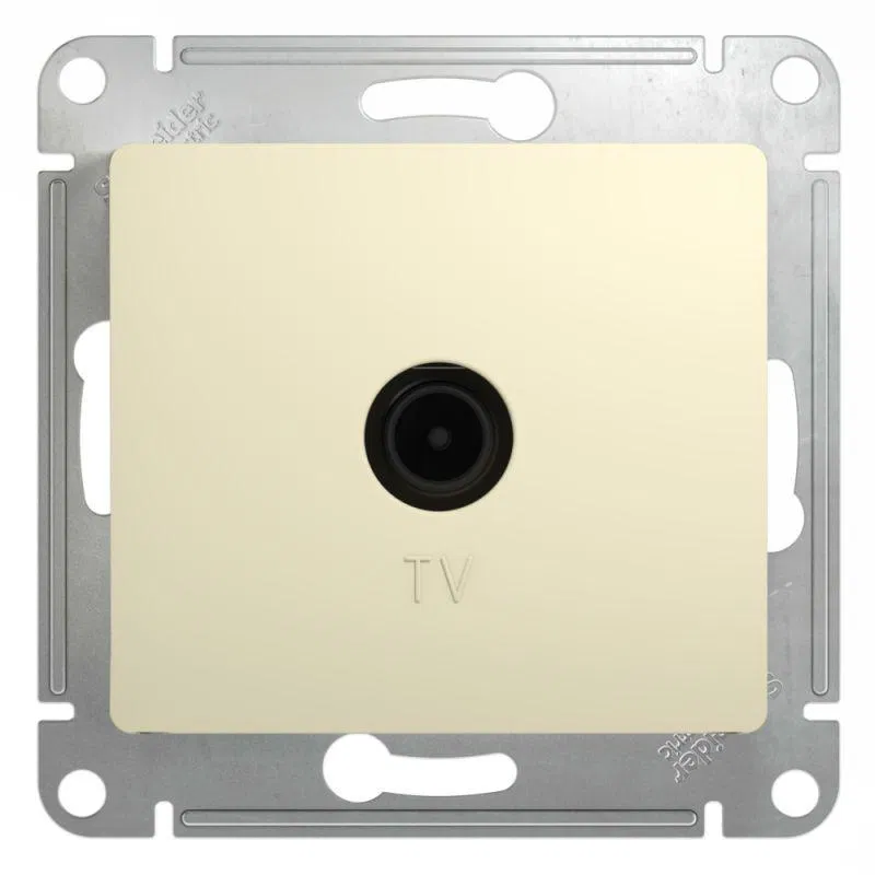 GLOSSA TV SOCKET pass-through 4DB, mechanism, BEIGE