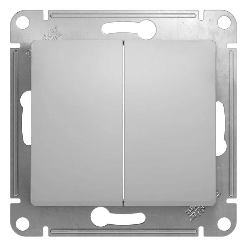 Выключатель 2-кл. СП Glossa 10А IP20 (сх. 5) 10AX механизм алюм. SE GSL000351 Systeme Electric