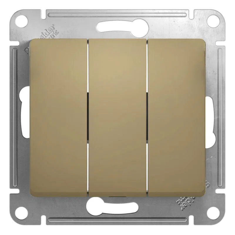 Выключатель 3-кл. СП Glossa 10А IP20 (сх. 1+1+1) 10AX механизм титан SE GSL000431 Systeme Electric