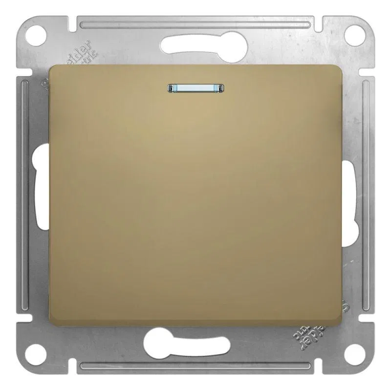 Переключатель проходной 1-кл. СП Glossa 10А IP20 (сх. 6а) 10AX с подсветкой механизм титан SE GSL000463 Systeme Electric