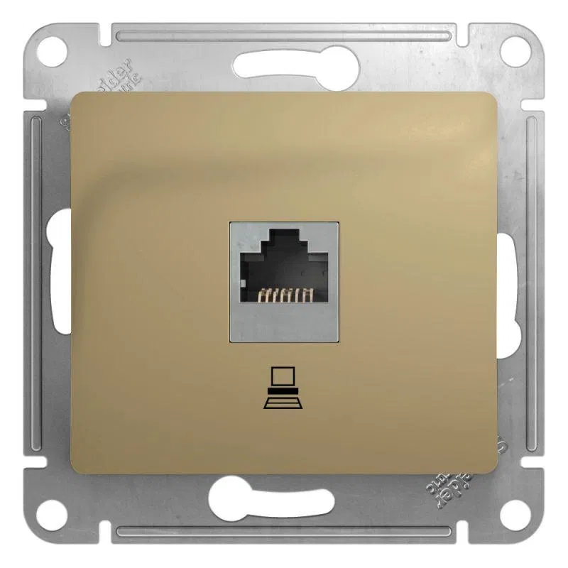 Розетка компьютерная 1-м СП Glossa RJ45 кат.5E механизм титан SE GSL000481K Systeme Electric