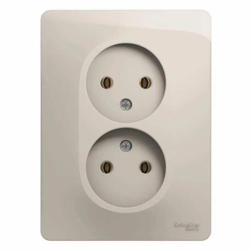 Розетка 2-м СП Glossa 16А IP20 250В без заземл. в сборе молоч. SE GSL000920 Systeme Electric