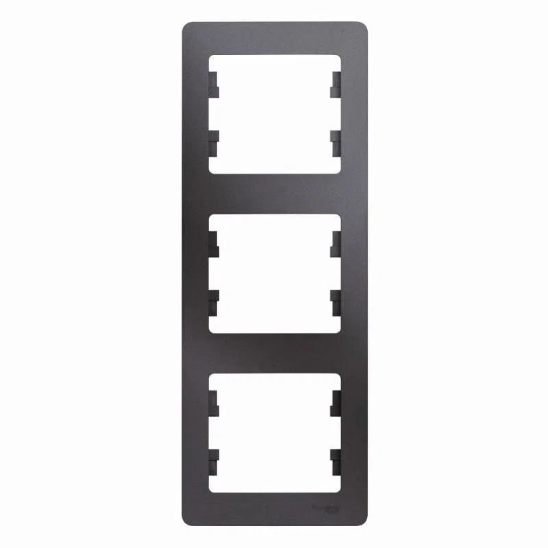 Рамка 3-м Glossa вертикал. графит SE GSL001307 Systeme Electric