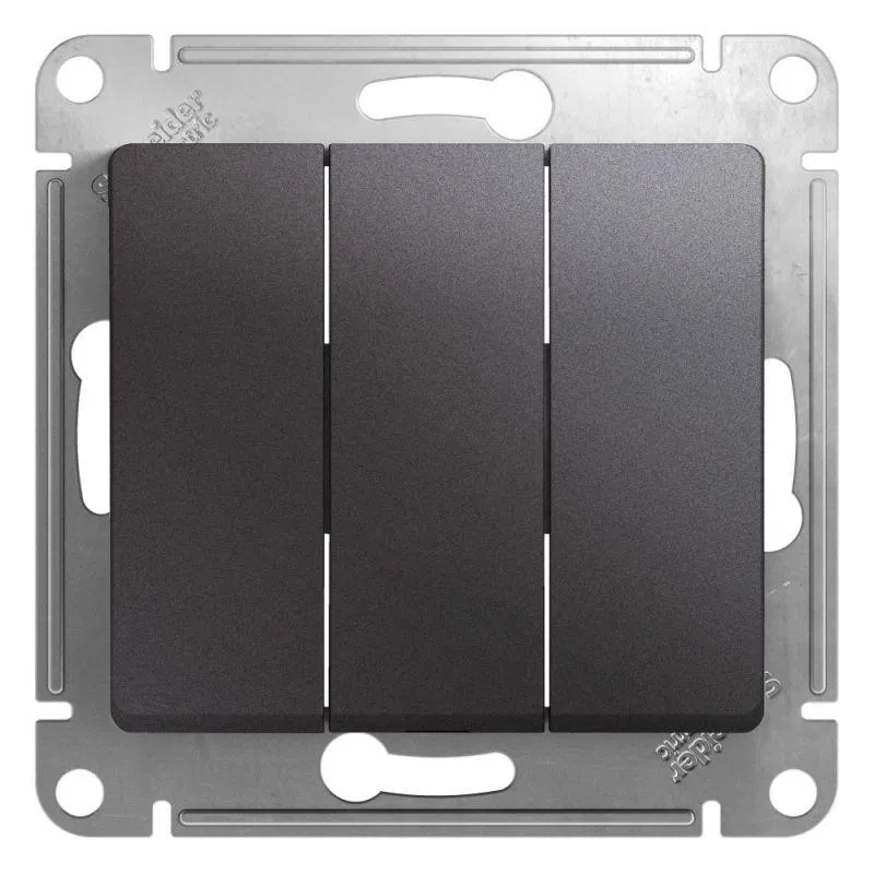 Выключатель 3-кл. СП Glossa 10А IP20 (сх. 3) 10AX механизм графит SE GSL001331 Systeme Electric