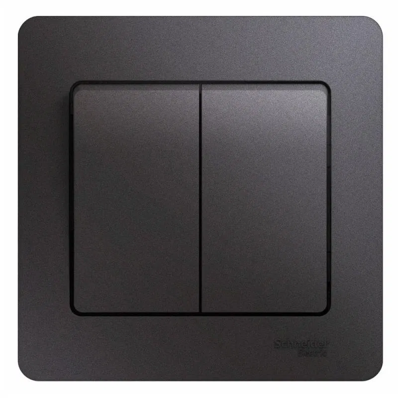 Выключатель 2-кл. СП Glossa 10А IP20 (сх. 5) 10AX в сборе графит SE GSL001352 Systeme Electric
