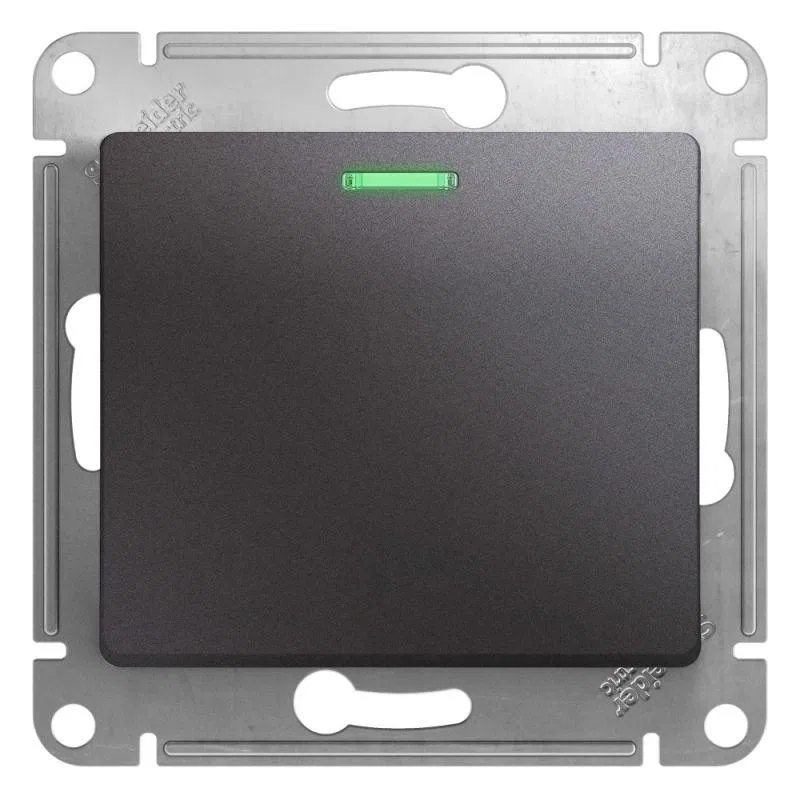 Переключатель проходной 1-кл. СП Glossa 10А IP20 (сх. 6а) 10AX с подсветкой механизм графит SE GSL001363 Systeme Electric