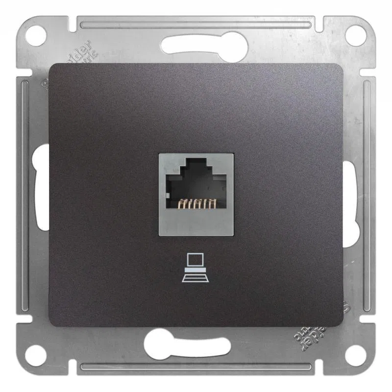 Розетка компьютерная 1-м Glossa RJ45 кат.5E механизм графит SE GSL001381K Systeme Electric