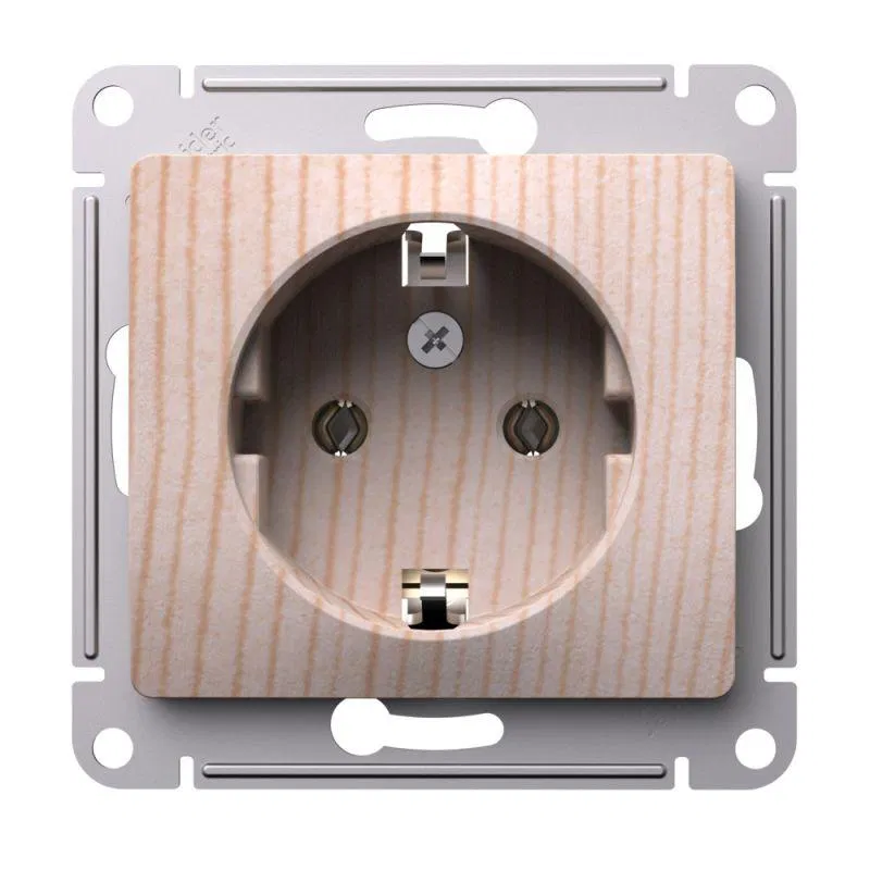 Розетка Glossa 16А с заземл. механизм сосна SE GSL001543 Systeme Electric