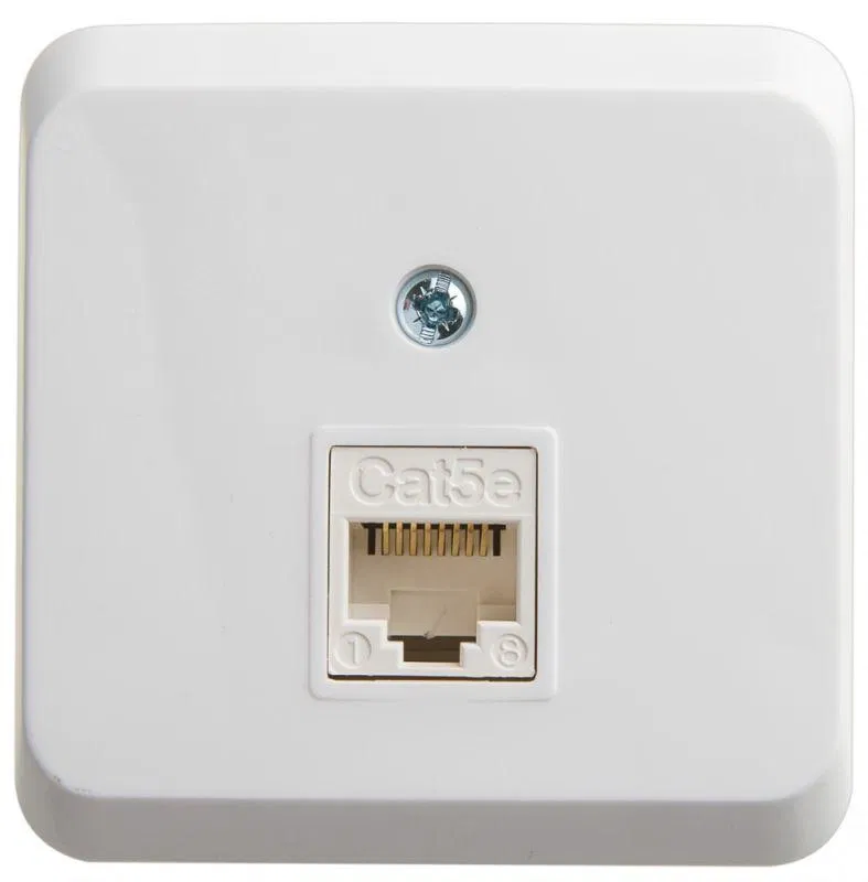 ЭТЮД О/У компьютерная РОЗЕТКА RJ45 кат.5е, БЕЛЫЙ, Россия