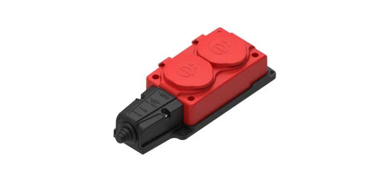 Колодка удлинителя 2-м 16А IP44 MultiSet 2P+E 250В каучук красн. SE MST4122RD Systeme Electric