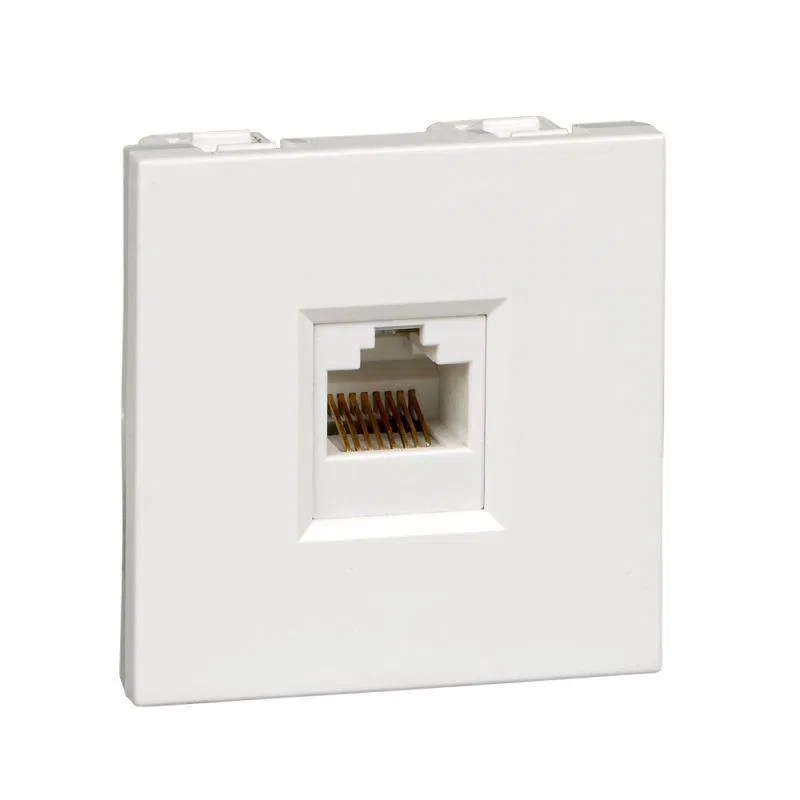 Розетка компьютерная 1-м W45 RJ45 кат.5E для кабель-канала механизм бел. SE RIN-144K5E-B Systeme Electric