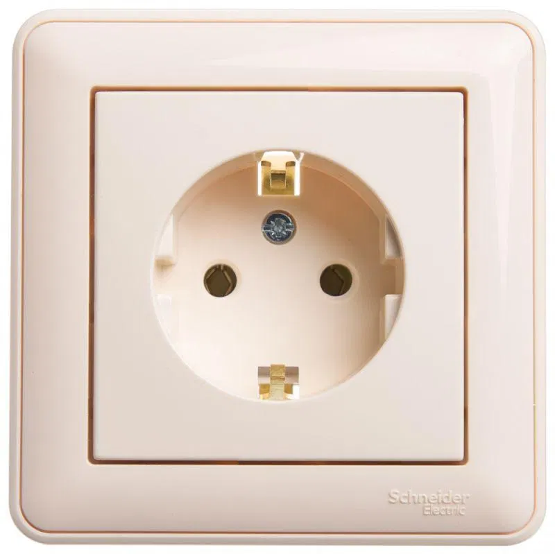 Розетка 1-м СП W59 16А IP20 с заземл. без защ. шторок сл. кость SE RS16-154-28 Systeme Electric