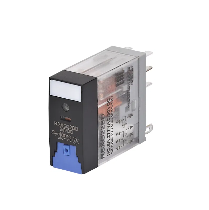 Реле 8А 2перекл. 24В DC тест кнопка LED SE RSXG22BD Systeme Electric