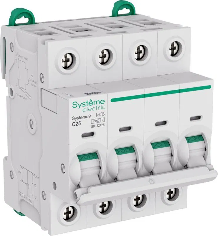 Выключатель автоматический 4п C 25А 10кА Systeme9 400В SE S9F32425 Systeme Electric