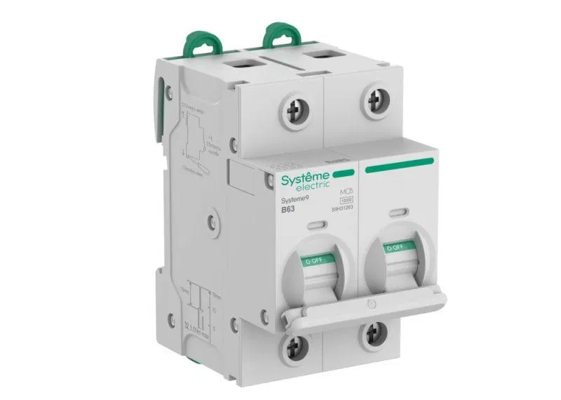 Выключатель автоматический 2п B 63А 10кА Systeme9 400В 27мм SE S9H31263 Systeme Electric