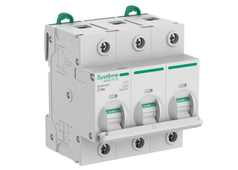Выключатель автоматический 3п C 100А 10кА Systeme9 400В 27мм SE S9H32391 Systeme Electric