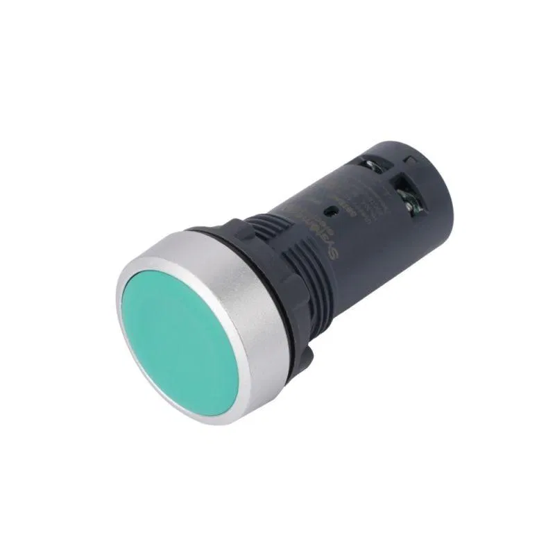 Кнопка моноблочная SB7 22мм с возвратом металл 2НО IP65 зел. SE SB7EA33 Systeme Electric