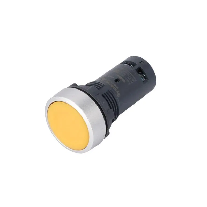 Кнопка моноблочная SB7 22мм с возвратом металл 1НО IP65 желт. SE SB7EA51 Systeme Electric