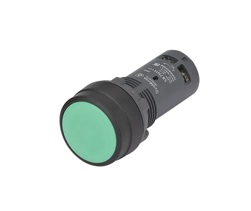 Кнопка моноблочная SB7 22мм с фиксацией пластик 2НО IP65 зел. SE SB7NH33 Systeme Electric