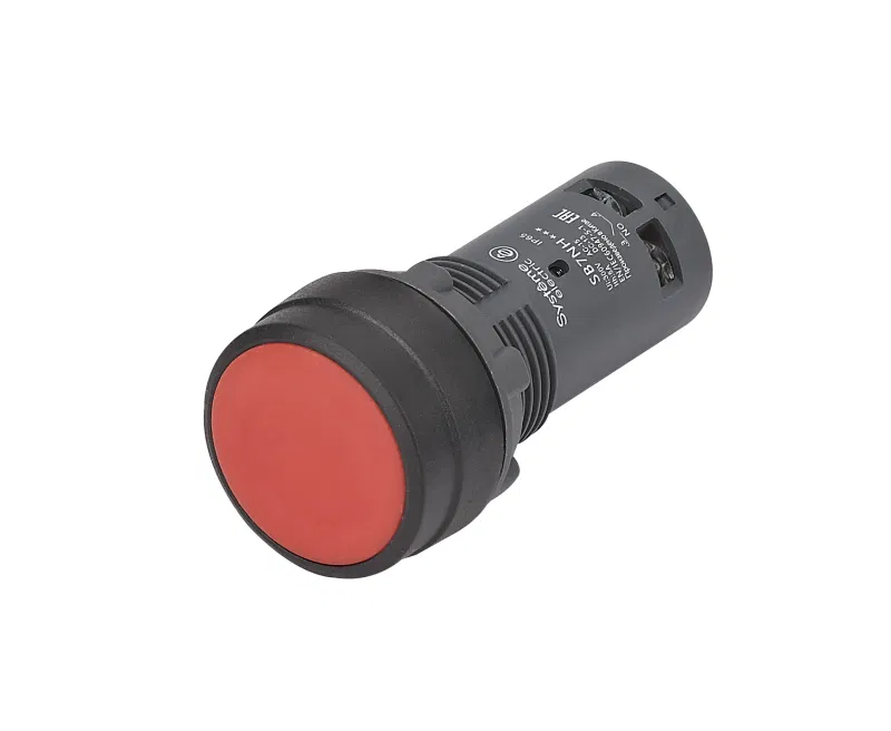 Кнопка моноблочная SB7 22мм с фиксацией пластик 1НО+1НЗ IP65 красн. SE SB7NH45 Systeme Electric