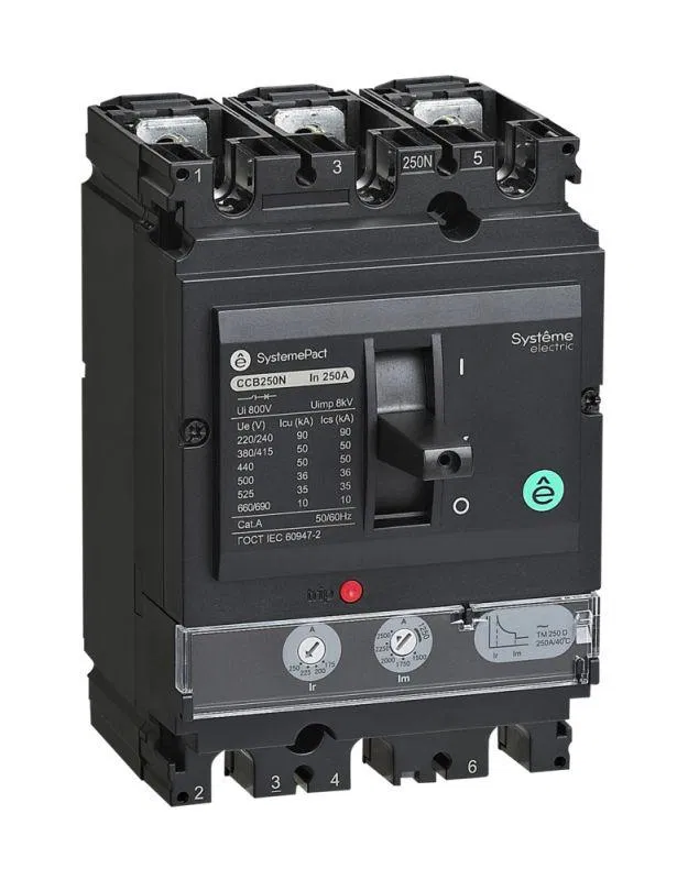 Выключатель автоматический SYSTEMEPACT CCB250 36кА 3P3D TMD200 рычаг SE SPC250F200L3DF Systeme Electric