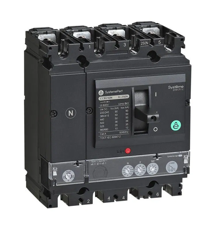 Выключатель автоматический SYSTEMEPACT CCB250 100кА 4P4D S2.2 250А рычаг SE SPC250S25022L4DF Systeme Electric