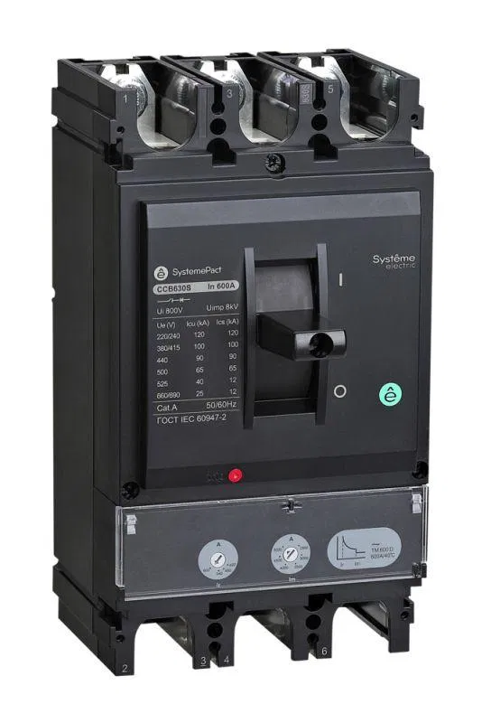 Выключатель автоматический SYSTEMEPACT CCB630 36кА 3P3D TMD600 рычаг SE SPC630F600L3DF Systeme Electric