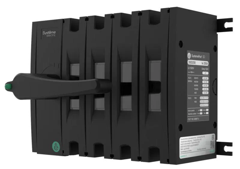 Выключатель-разъединитель SYSTEMEPACT SD160 4п 125А рукоятка фронт. слева (зак. отдельно) SE SSD01604LF0125 Systeme Electric