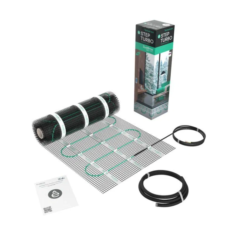 Комплект "Теплый пол" (мат) Step Turbo STM200080 200Вт/кв.м 1600Вт 8кв.м SE STM200080 Systeme Electric