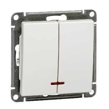 2路开关 SP W59 10A IP20 10AX 带指示灯 模块 白色 SE VS510-251-1-86 Systeme Electric