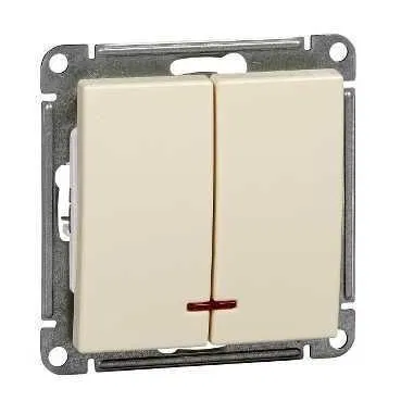 W59 2路带指示灯开关 10A X, 模块, 象牙白