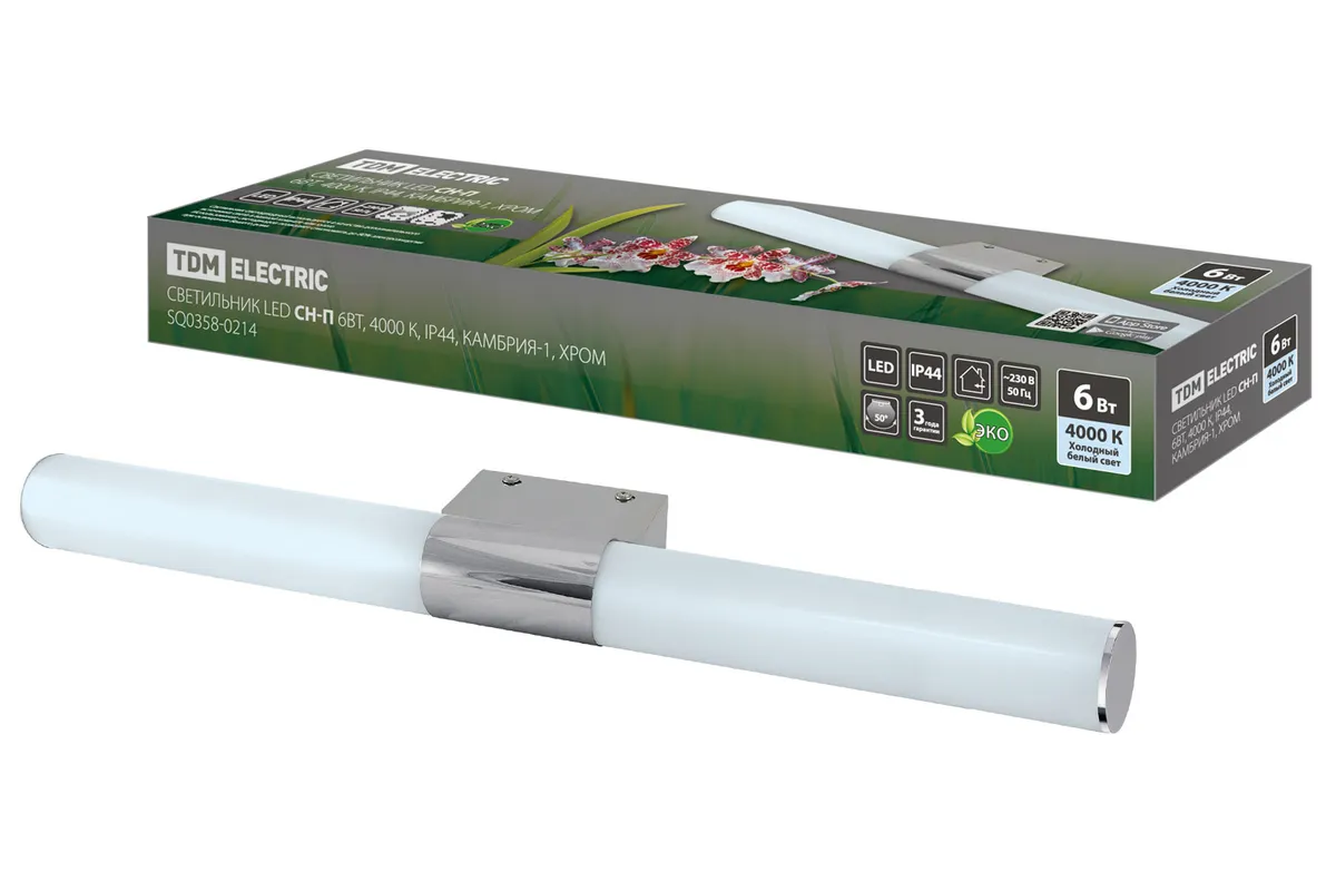 Светильник LED CH-П 6Вт, 4000 К, IP44, Камбрия-1, хром TDM SQ0358-0214