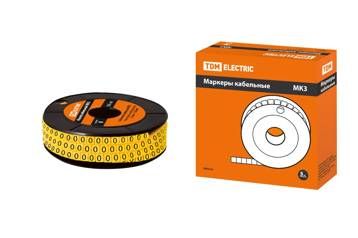 Маркер МК3 - 6мм символ "0" 350шт/ролл TDM SQ0511-0050
