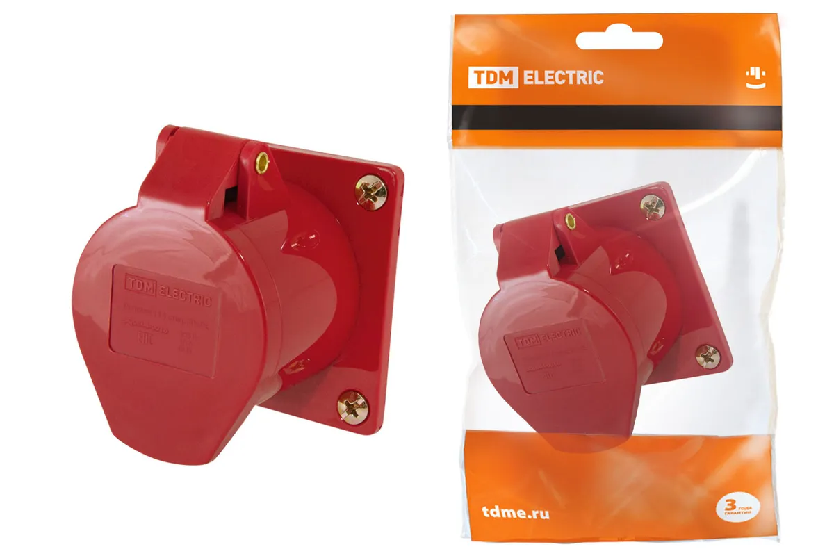 Розетка 425 скрытая 3Р+РЕ+N 32А 380В IP44 TDM SQ0604-0016